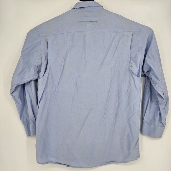 Duluth Trading Shirt Mens Large Fishing Button Down Casual Blue L Bamboo Rayon - Picture 5 of 12